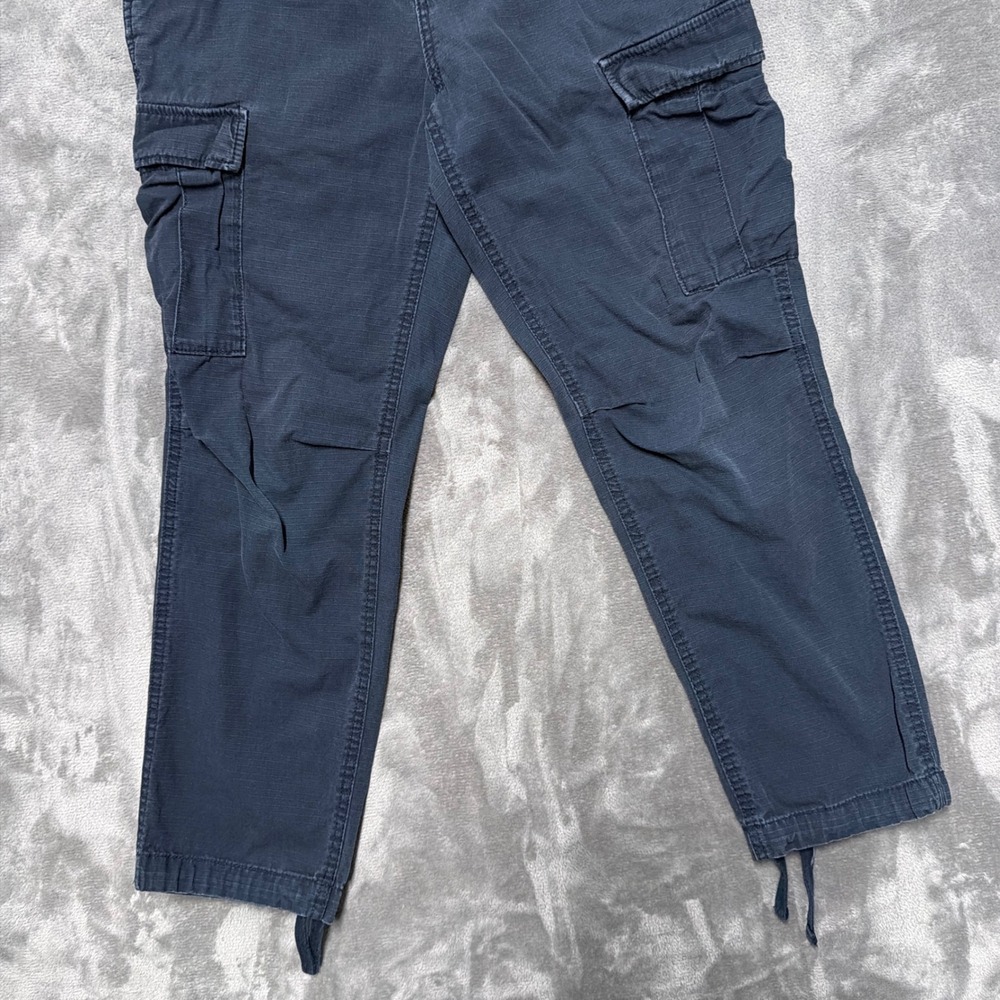Aeropostale Cargo Pants Mens 30 Navy Blue Ripstop Cotton Outdoor Casual Skater - Picture 6 of 14